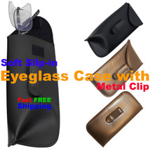 Soft Glasses Pouch With Pocket Clip Extra LARGE Slip In Eyeglass Case Wi... - $7.89+
