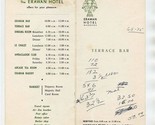 The Erawan Hotel Terrace Bar Menu Bangkok Thailand  - $11.88