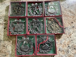 12 Days of Christmas Vintage Ornaments Pewter or Bronze New Old Stock - $14.99