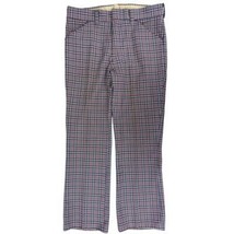 VTG 70s Mens Polyester Bell Trousers Leisure Disco Pants R/W/B 35x30.5 - $78.41