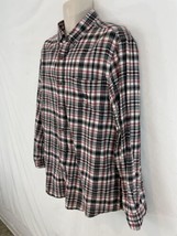 ️ Chaps Performance Mens L Gray Tartan Plaid Indian Cotton Flannel Shirt - £11.83 GBP