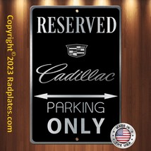 Cadillac Parking 8&quot;x12&quot; Brushed Aluminum and translucent Classy Black sign - £15.80 GBP