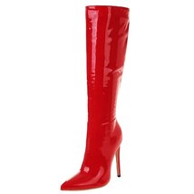 Fashion Knee High Boots Women Autumn Winter Women&#39;s High Boots Patent Leather Lo - £83.33 GBP