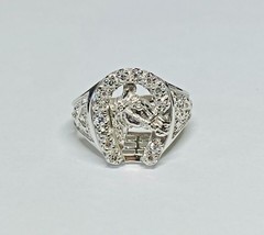 Sterling Silver and Genuine 0.28 Carat TW Diamond Horseshoe Western Ring - $295.00