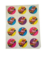 VINTAGE Lisa Frank 12 Sticker Sheet - Teddy Bear Pink Suit Top Hat Rainbow S108 - $9.90