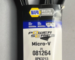 NAPA Auto Parts 25 081264 V-Ribbed Belt (Standard) K08 1-3/32&quot; X 127&quot; NEW - $38.60