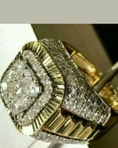 Diamond 3.50 Carat Round Cut Men&#39;s Wedding Pinky Band Ring 14K Yellow Gold Over - £113.97 GBP