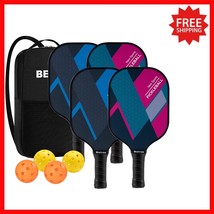 Lightweight Fiberglass Pickleball Paddle Set of 2 or 4 - Includes Carry Bag - $1,284.70 MXN