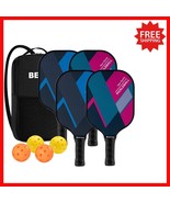 Lightweight Fiberglass Pickleball Paddle Set of 2 or 4 - Includes Carry Bag - $96.40 CAD