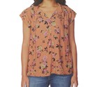 Buffalo Ladies&#39; Size Large Flutter Sleeve Blouse Top, Shadow Roses - £11.21 GBP