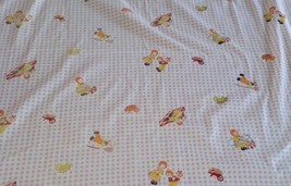 Vintage Raggedy Ann Andy Fabric, 2 Curtains, Pink, Checked, Checkered, 4... - $14.55