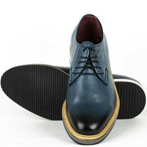 IDOL Mens Derby Lace Up Dark Blue Leather Dress Shoes US 10,13 - £39.91 GBP