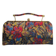 VTG 1950s Multicolor silk Floral Top Handle Handbag/ Convertible Clutch ... - $1,134.34 MXN