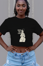 Made You Look Womens Cropped Short Sleeve Shirt - $14.99