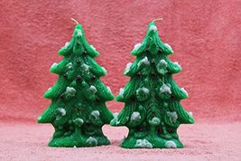 Paraffin Wax Green Christmas Tree Designer Candles Smokeless Scented for X-mas P - £15.09 GBP