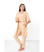 Set – Women&#39;s Relax Fit Homewear Robe + Top + Pants, Practical Design,, ... - $117.78 CAD+