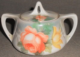 Antique Rs Germany Floral Motif Lustre Sugar Bowl w/LID - £23.32 GBP