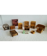 Large Lot of Adorable Dining Bed Room Miniature Wood Furniture Doll Hous... - $47.85 CAD