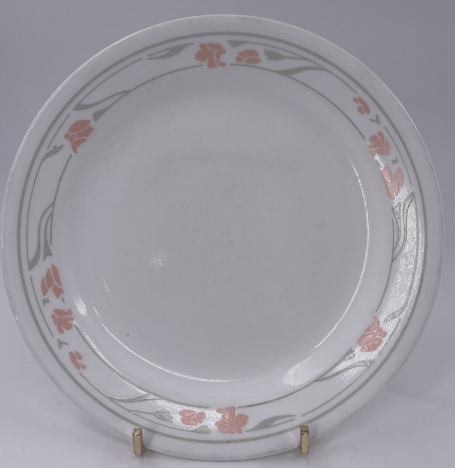 Corelle Corning Peach Garland 7 1/4 in Salad Plate Peach Flowers Green L... - $6.92
