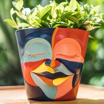 Gugugo Eclectic Rainbow Head Planter Hand-Painted Face Planters Pots With, C. - £30.32 GBP