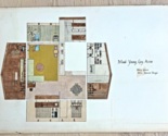 1960s Mid Century Modern Design Young Active Gay Floor Plan Rendering 30... - $148.49