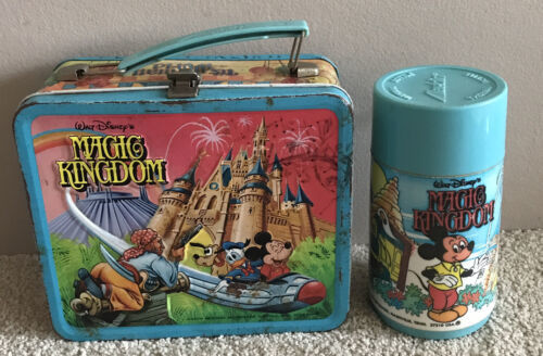 Vintage 1979 Walt Disney's Magic Kingdom Metal Lunchbox w/ Thermos - £15.73 GBP