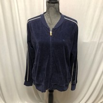 Lauren Ralph Lauren Navy Blue Velour Track Jacket Womens XL - $27.44