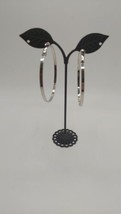 JEWELRY Silvertone Hoops Thicker Metal Costume Circle Closure - £5.17 GBP