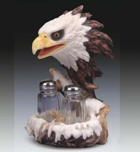 American Bald Eagle And Nest Salt And Pepper Shakers Holder Set Home Decor - $450.31 MXN