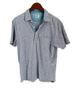 Faherty Indigo Polo Shirt Cotton Heather Blue Short Sleeve Size Med - $462.49 MXN