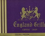 England Grille Coffee Shop Restaurant Menu Eugene Oregon 1960&#39;s - £27.61 GBP