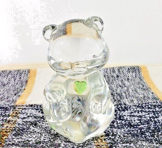 Fenton Crystal Bear Blue Heart Figurine NWT - $14.85