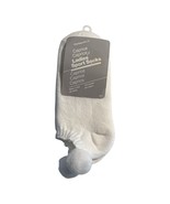 Vintage Women&#39;s White Pompom Sports Socks, Pom-Poms. Size 9-11. &quot;Caprice... - $27.49 CAD