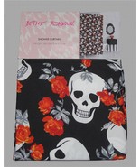 Betsey Johnson Colorful HALLOWEEN Skulls Flowers Microfiber Shower Curta... - $43.73 CAD