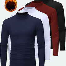 Men&#39;s 4pcs High Neck Thermal Underwear Set - Warm Breathable Polyester for Fall/ - £41.19 GBP