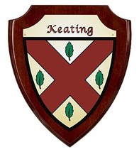 Keating Irish Coat of Arms Shield Plaque - Rosewood Finish - £34.05 GBP