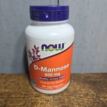 NOW FOODS D-Mannose 500 mg,120 Veg Capsules Cleanses the Bladder Exp 06/2024 - £13.98 GBP