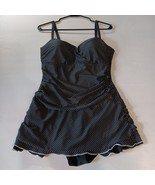 Women&#39;s Swimsuit One Piece Size 12 Black Polka Dot Sweetheart Neck Halte... - $245.61 MXN