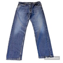Levi&#39;s 505 Straight Fit Denim Blue Jeans dark wash Men&#39;s Size 36 x 32 - £25.31 GBP