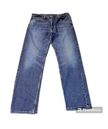 Levi&#39;s 505 Straight Fit Denim Blue Jeans dark wash Men&#39;s Size 36 x 32 - £25.33 GBP