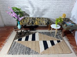 Natural Fibers Contemporary Casuals Handwoven Solid Elfriede Rug Natural 4x6 ft - £103.91 GBP