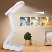 Foldable Led Desk Lamp 3 Lighting Modes Dimmable Reading Light Usb Rechargeable - £24.77 GBP