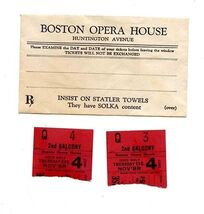 Boston Opera House Ticket Envelope Statler Preferred Tissues Tickets Nov... - $17.82