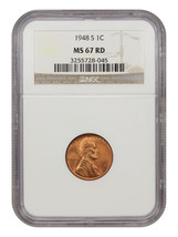 1948-S 1C Ngc MS67RD - £125.61 GBP