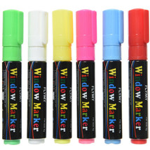 Fluorescent Neon Marker Pens for Windows LED Boards and White Boards 6 Color Set - £10.52 GBP