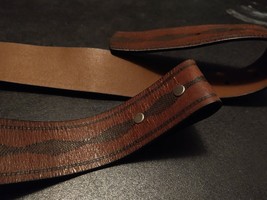 NWT Mens Leather Belt Full Grain Cowhide  Size 36 With Print 90/36 - £21.78 GBP