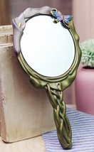 Ebros Calla Lily Dragonfly Bronzed Patina Resin Hand Mirror Vanity Accesory - $39.68 CAD