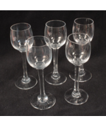 5 Crystal Cordial Glasses with Square Stems 1 Ounce 5 Inches Tall Excellent - $20.89 CAD