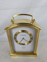 C.D. Peacock Brass Finish Carriage Desk Quartz Clock Sweden 210228 - $56.00