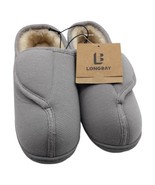 LongBay Women&#39;s Adjustable New Gray Slippers Comfy Cozy Memory Foam Size... - £9.54 GBP
